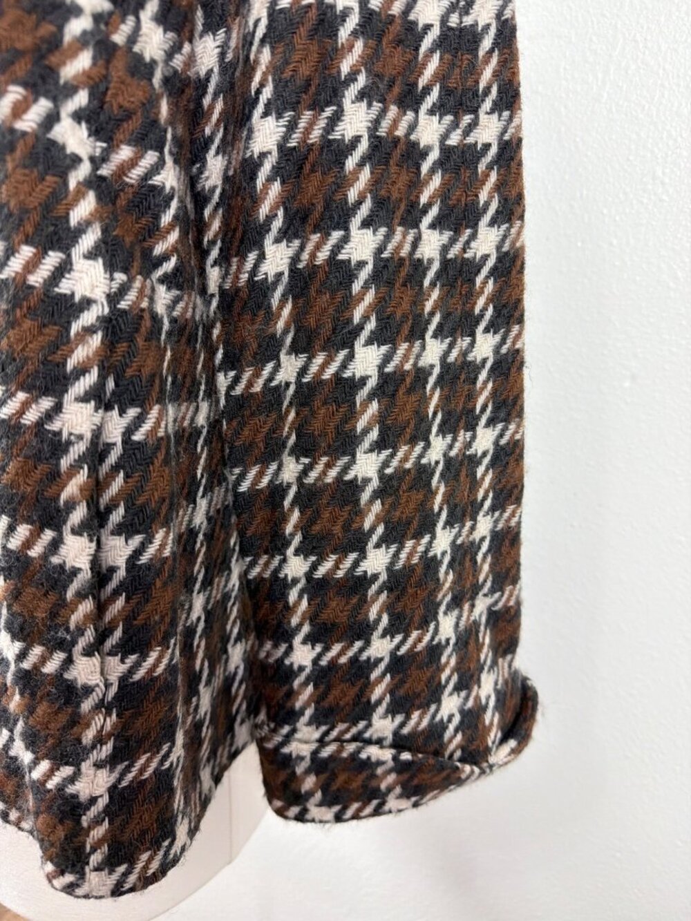 Banana Republic Wool Blend Houndstooth Jacket Coat Size M - Picture 14 of 16